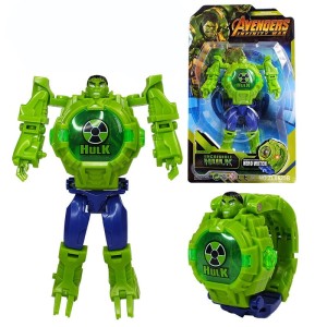 Zegarek zabawka 2w1 Avengers przemiana Hulk