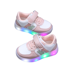 Buty dziecięce sportowe na rzep na lato modne sneakersy LED