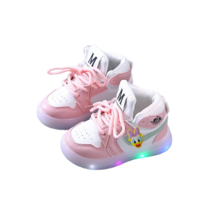 Buty za kostkę sportowe Baby na lato LED Disney kaczka Daisy różowe