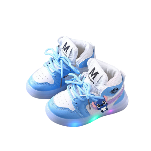 Buty za kostkę sportowe Baby na lato LED Disney Lilo i Stich niebieskie.png