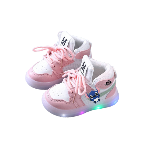 Buty za kostkę sportowe Baby na lato LED Disney Lilo i Stich różowe.png