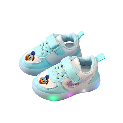 Buty niskie sportowe Baby na lato LED Disney  kaczor Donald błękitne.png