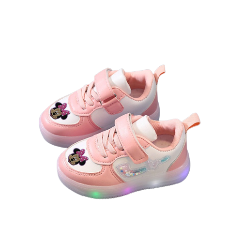 Buty niskie sportowe Baby na lato LED Disney myszka Mini pastelowe.png