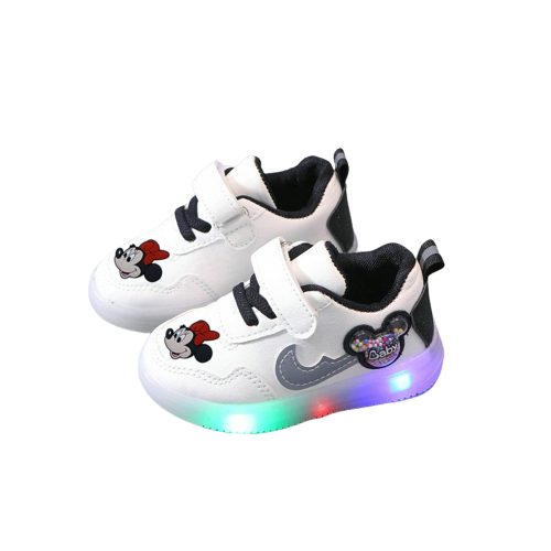 Buty niskie sportowe Baby na lato LED Disney myszka Mini białe.png