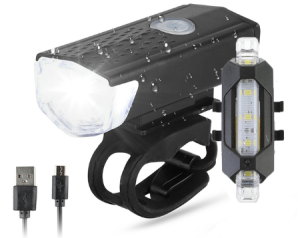 Komplet lampek rowerowych przednia i tylna USB