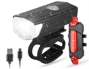 Komplet lampek rowerowych przednia i tylna USB