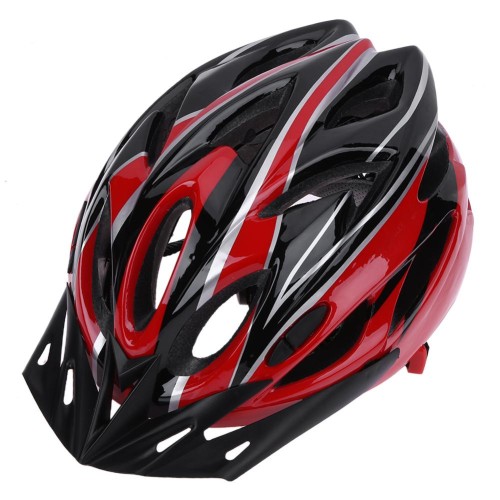Kask sportowy wyczynowy rowerowy kolarski czarno czerwony .jpeg