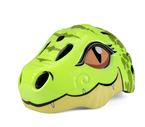 Kask rowerowy dziecięcy 3D zwierzęta dinozaur zielony .png