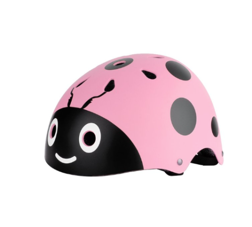 Kask dla dzeici na rower rolki deskorolkę różowy biedronka .png