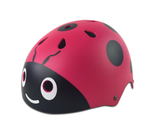 Kask dla dzeici na rower rolki deskorolkę pink biedronka.png