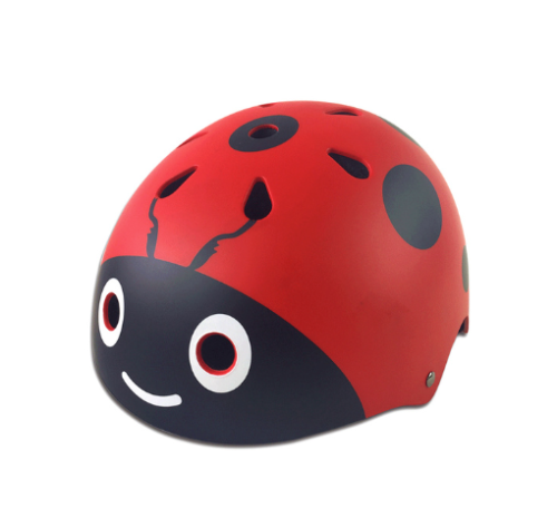 Kask dla dzeici na rower rolki deskorolkę czerowny biedronka.png