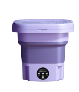 Mini pralka kompaktowa przenośna wakacyjna wyjazdowa fioletowa
