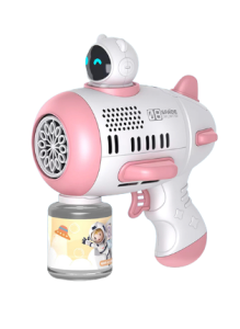 Pistolet do baniek mydlanych elektroniczny ze zbiornikiem różowy