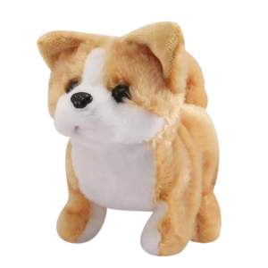 Pies zabawka Akita macha ogonkiem chodzi daje głos maskotka