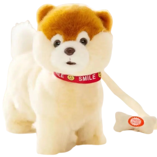 Piesek pluszowy interaktywny na smyczy chodzi i daje głos szczeniak Akita.png