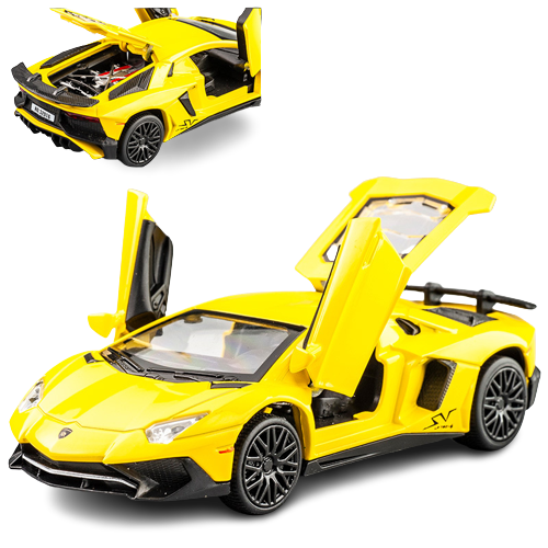 Lamborghini model zabawka żółty szybki.png