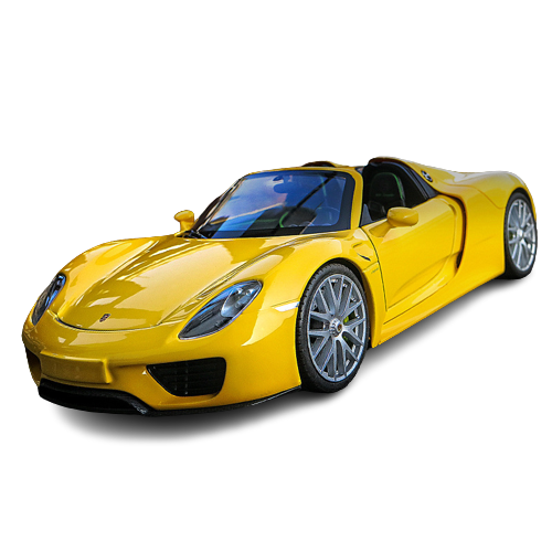 Porsche 918 Spyder zabawka model żółte.png