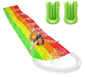 Ślizgawka wodna ogrodowa dla dzieci z dwoma deskami dmuchanymi