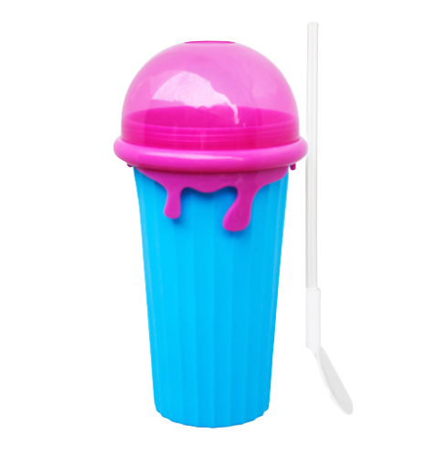 Kubek do mrożonego smoothie 500 ml różowy silikonowy.png
