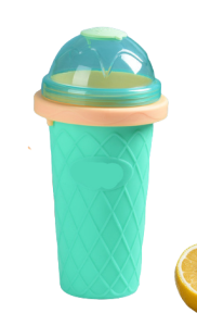 Kubek silikonowy do mrożonego smoothie 300 ml kolorowy