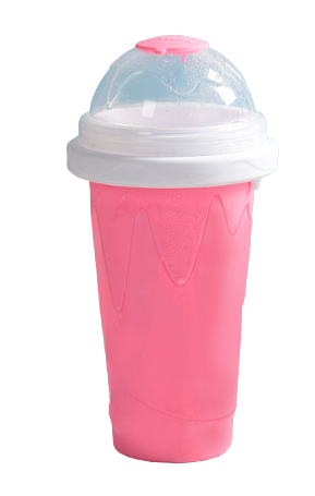 Kubek do mrożonego smoothie 300 ml silikonowy różowy.png