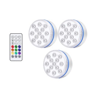 Basenowe lampki kolorowe RGB na pilota 3 sztuki na przyssawki