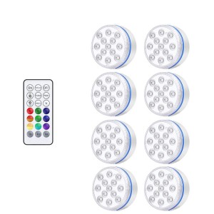 Basenowe lampki kolorowe RGB na pilota 8 sztuk na przyssawki