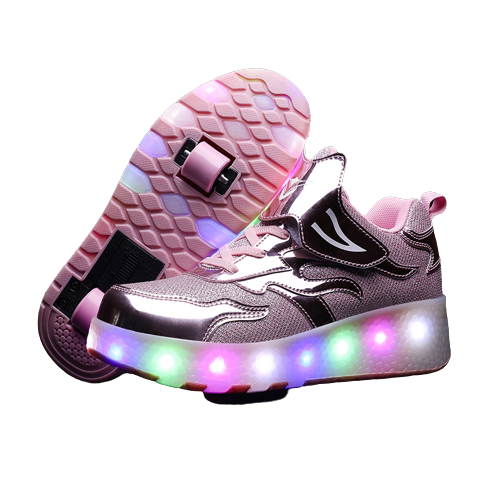Butorolki dla dzieci chłopca dziewczynki  z kółkami silver pink .png