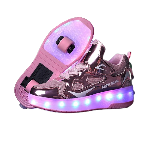 Butorolki dla dzieci chłopca dziewczynki  z kółkami glossy pink .png