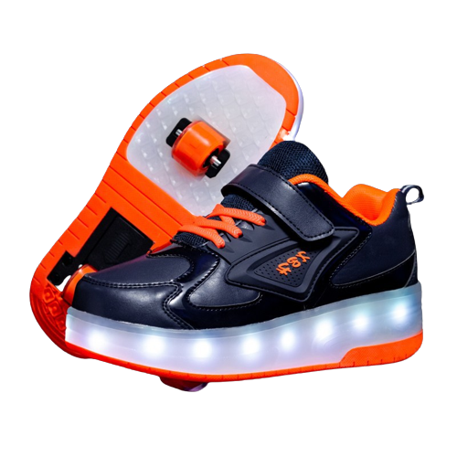 Butorolki dla dzieci chłopca dziewczynki  z kółkami orange smart.png