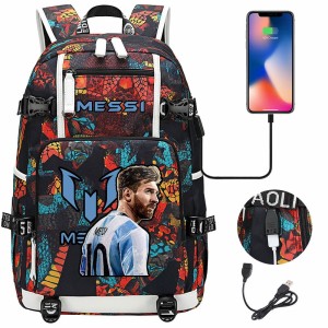 Szkolno podróżny plecak piłkarski pakowny z USB Messi 