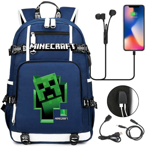 Plecak szkolny dla ucznia Minecraft pojemny na przybory książki.jpeg