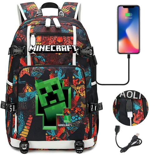 Plecak szkolny dla ucznia Minecraft pojemny na przybory książki.jpeg