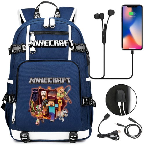 Plecak szkolny dla ucznia Minecraft pojemny na przybory książki.jpeg