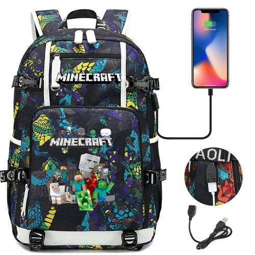 Plecak szkolny dla ucznia Minecraft pojemny na przybory książki.jpeg