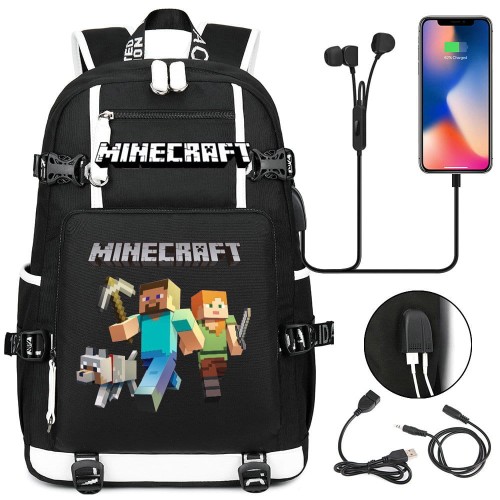 Plecak szkolny dla ucznia Minecraft pojemny na przybory książki.jpeg