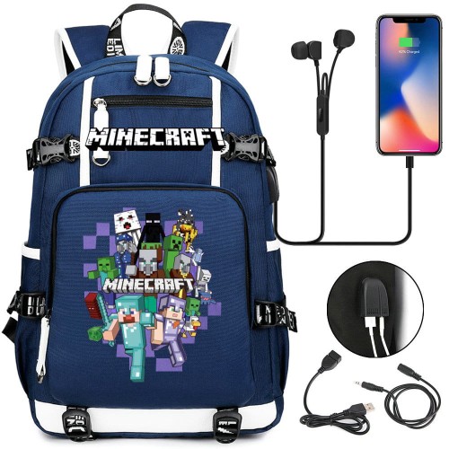 Plecak szkolny dla ucznia Minecraft pojemny na przybory książki.jpeg