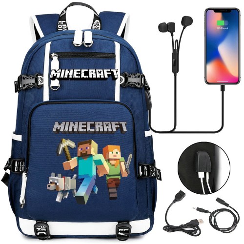Plecak szkolny dla ucznia Minecraft pojemny na przybory książki.jpeg