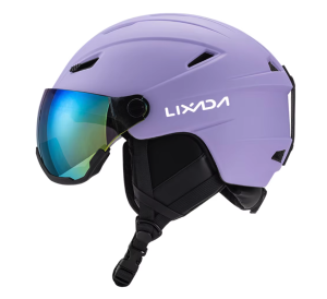 Kask narciarski z goglami unisex snowboard fioletowy