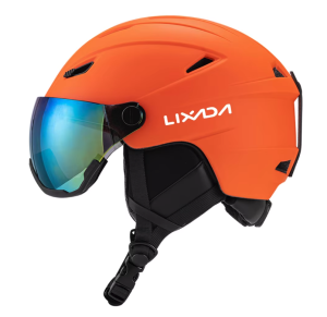 Kask narciarski z goglami unisex snowboard pomarańczowy