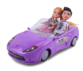 Samochodzik RC na pilota Ken i Barbie lalki fioletowy