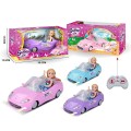 Samochodzik RC na pilota Ken i Barbie lalki pink