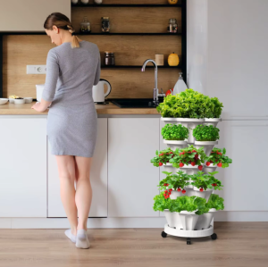 Pionowy doniczkowy system z automatycznym nawadnianiem