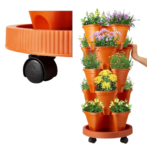 Pionowy doniczkowy system z automatycznym nawadnianiem