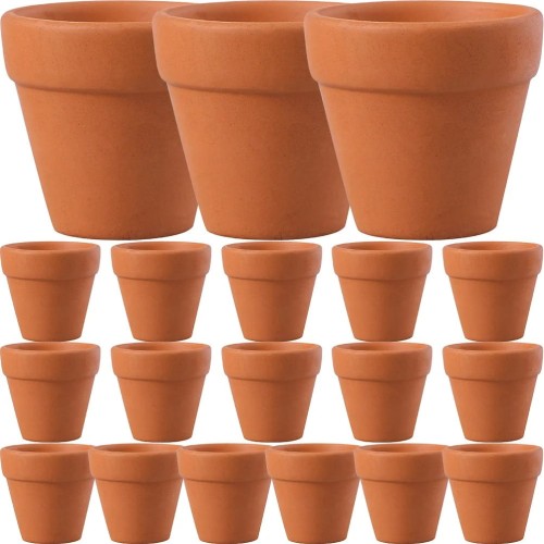 Zestaw 20 Mini Ceramicznych Doniczek Terracotta