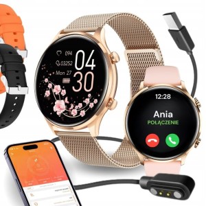 Zegarek Smartwatch Damski Elegancki Puls Sport Rozmowy