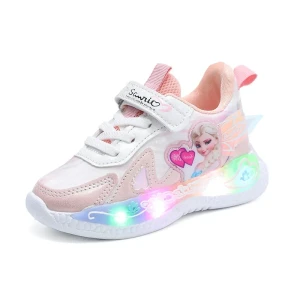 Buty LED Sneakersy Oddychające Kraina Lodu ELSA Dla Dzieci 