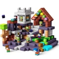 Klocki magnetyczne 300 szt. pixel-style – konstrukcje dom, lawa, drzewo