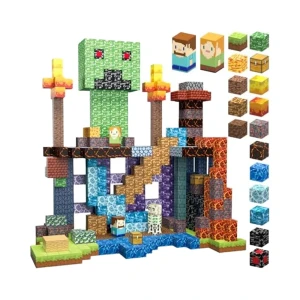 300szt Klocki Magnetyczne Konstrukcyjne Minecraft Zabawka