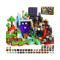 Klocki magnetyczne 300 szt. pixel-style – konstrukcje dom, lawa, drzewo